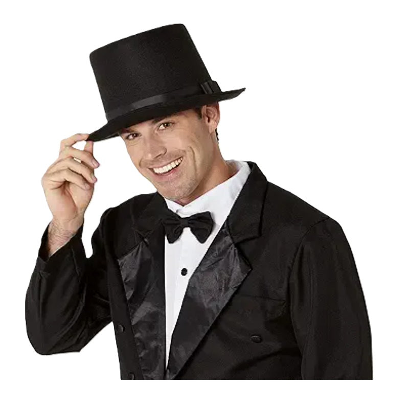Black Top Hat - President - Victorian - Holiday - Costume Accessory - One Size