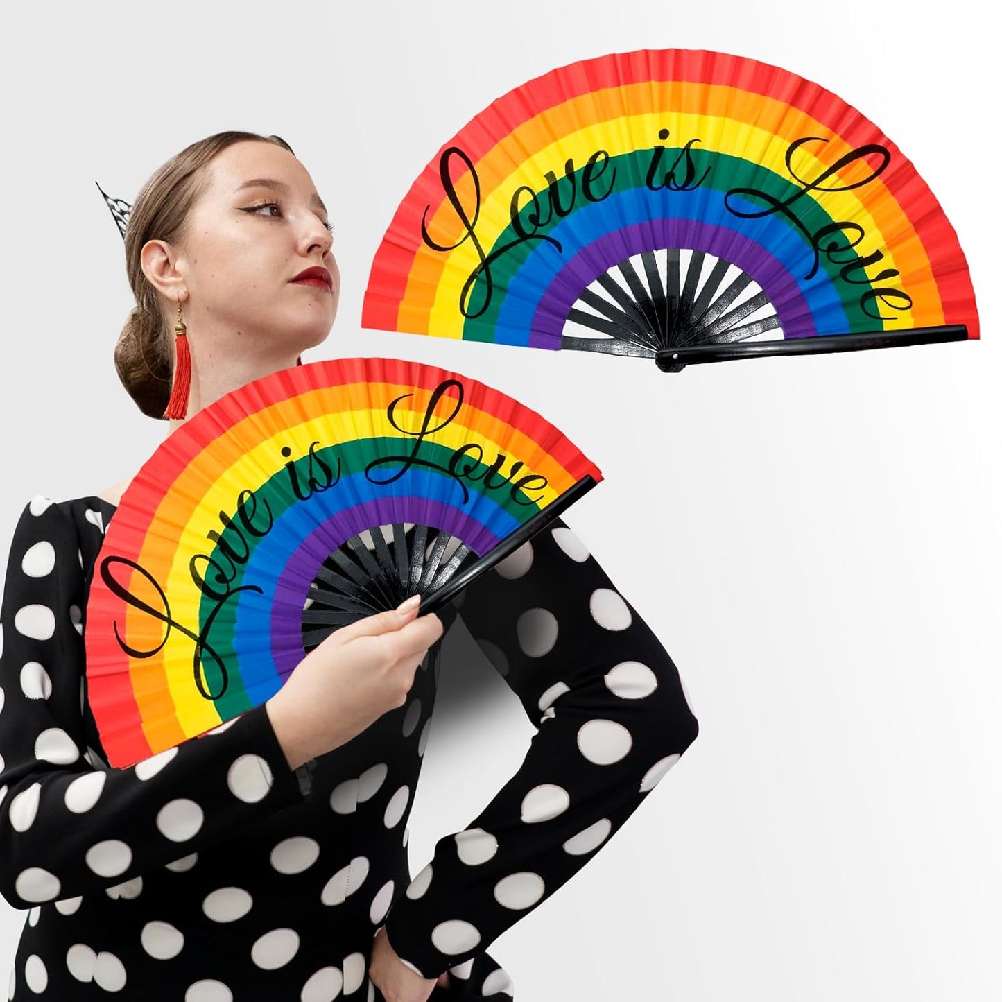 Rainbow Love is Love Clacker Fan - Pride - Luau - Costume Accessory Prop