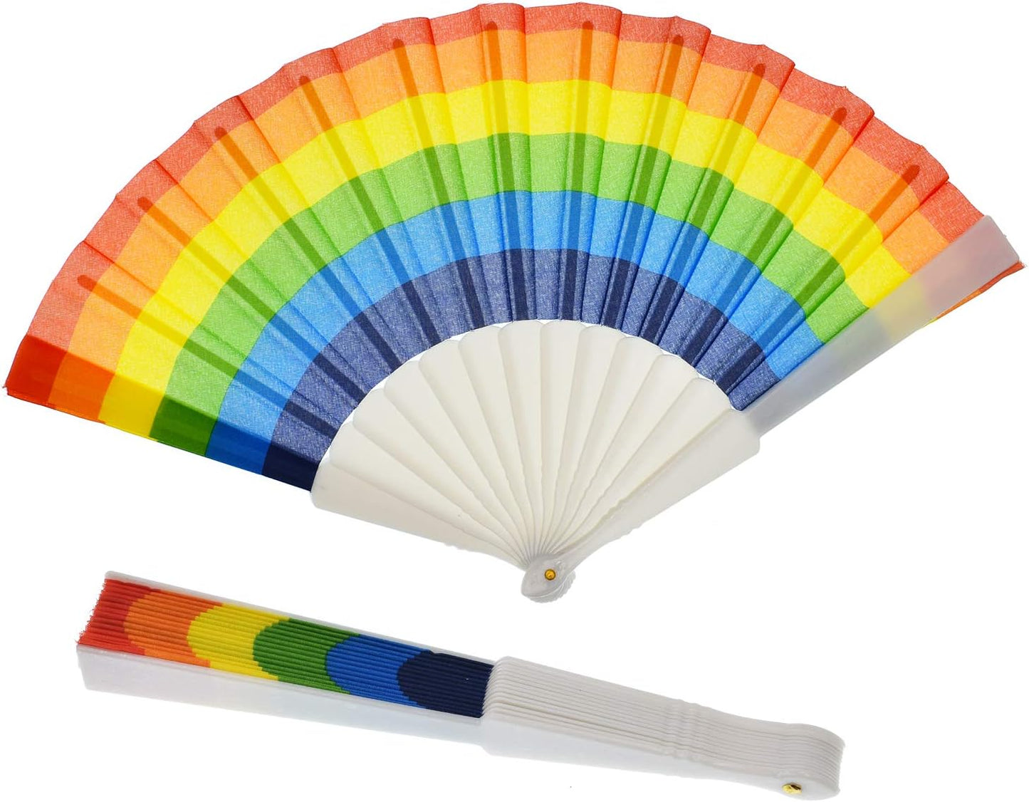Rainbow Folding Fan - Pride - Luau - Plastic - Costume Accessory Prop