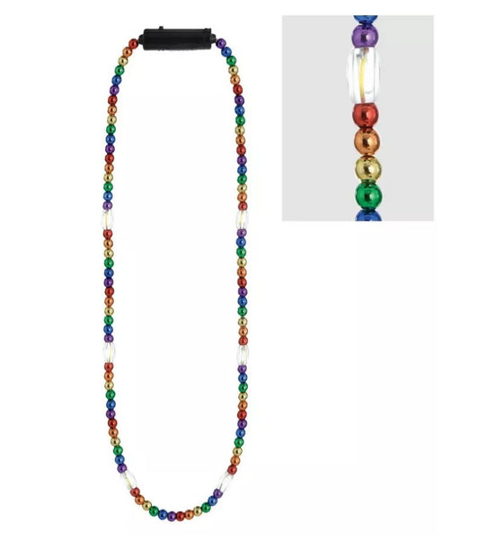 Collar iluminado Pride Rainbow - 32" - LED - Accesorio de disfraz