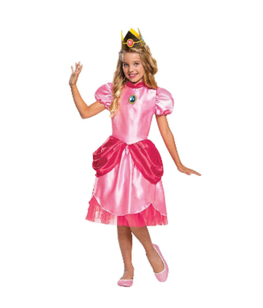 Princess Peach - Super Mario Bros - Costume - Girls - 2 Sizes