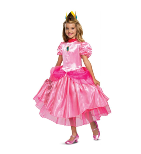 Princess Peach - Super Mario Bros - Deluxe Costume - Girls - 2 Sizes