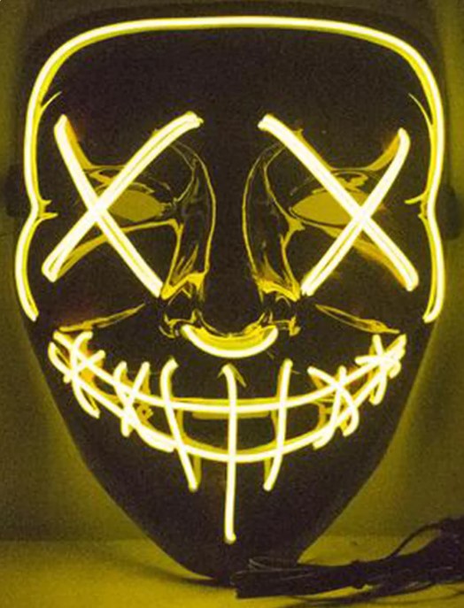 Light-Up Purge Mask - Costume Accessory - Teen Adult - 4 Colors