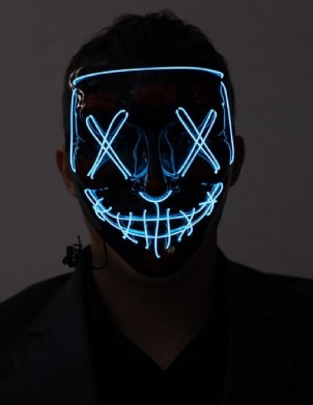 Light-Up LED Glow Purge Mask - Black - Costume Accessory - Teen Adult - 4 Colors