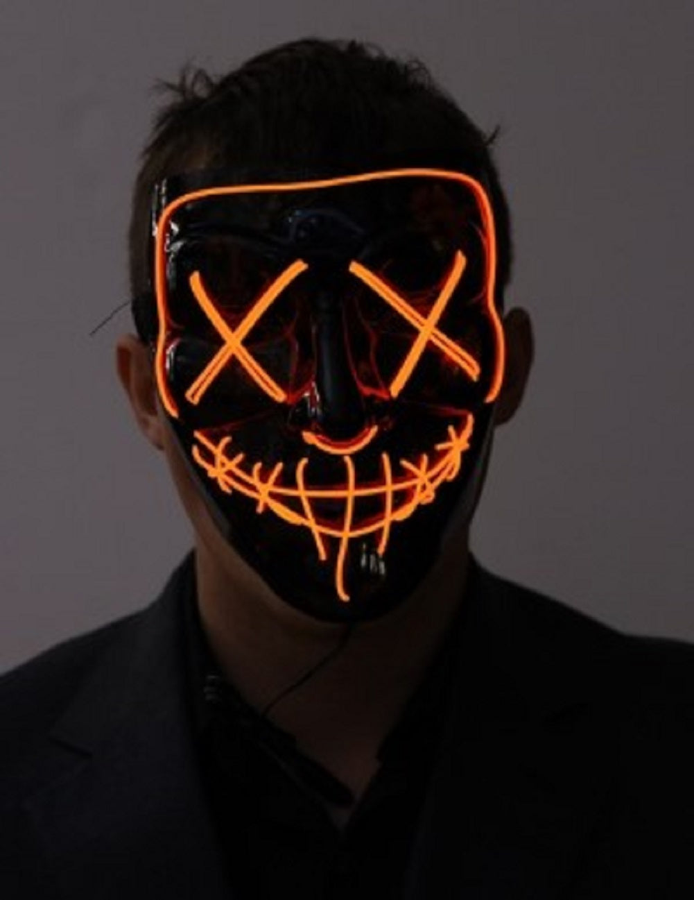 Light-Up LED Glow Purge Mask - Black - Costume Accessory - Teen Adult - 4 Colors