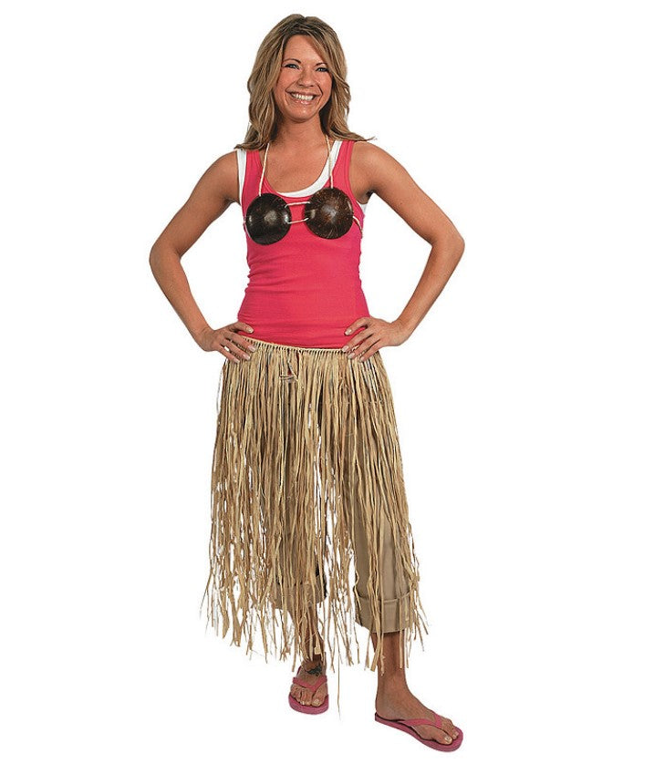 Natural Raffia Grass Skirt - Hawaiian - Costume Accessory - Adult - 2 Sizes