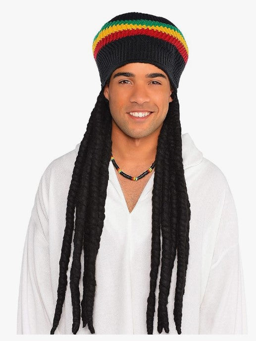 Rasta Jamaican Wig Tam - Dreads - Buffalo Soldier - Costume Accessory - Adult