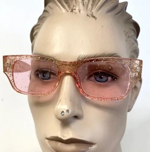 Rectangle Glitter Glasses - 70's - Disco - Pride - Costume Accessory - One Size