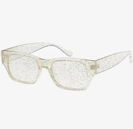 Clear Rectangle Glitter Glasses - 70's - Disco - Pride - Costume Accessory