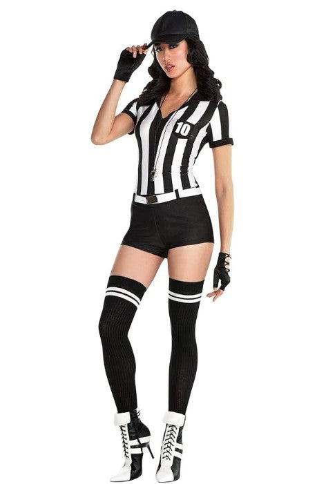 Referee Umpire - 4 Piece - Black & White - Costume - Women - 2 Sizes