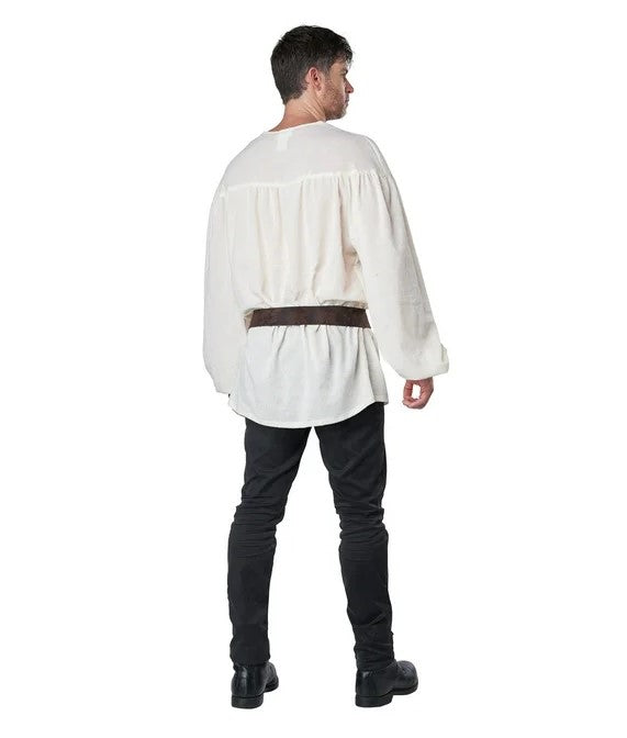 Renaissance Medieval Pirate Shirt - Cream - Belt - Costume - Adult - 2 Sizes