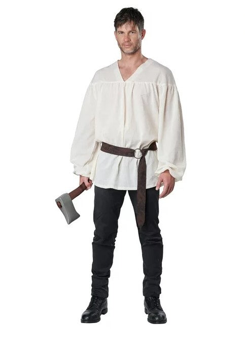 Renaissance Medieval Pirate Shirt - Cream - Belt - Costume - Adult - 2 Sizes