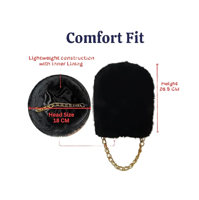 Black Royal Guard Hat - Trapper - Cossack - Deluxe Costume Accessory - One Size