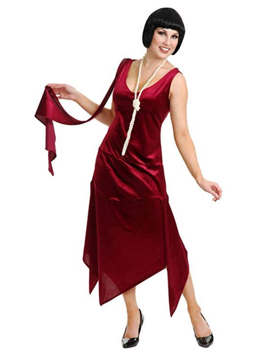 Sandy Speak Easy Flapper - Red/Wine - 1920's - Costume - Adult - XL