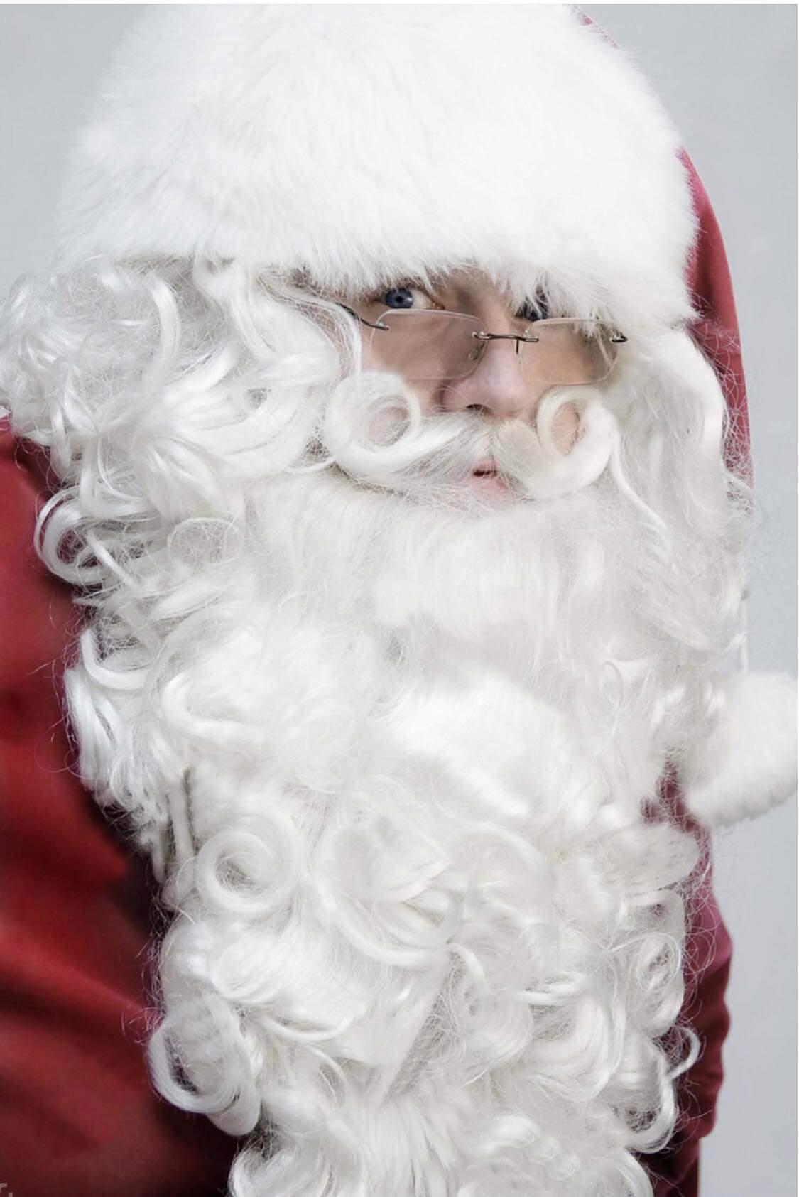 Santa Wig Beard & Moustache Set - Natural Skin Top - Costume Accessories