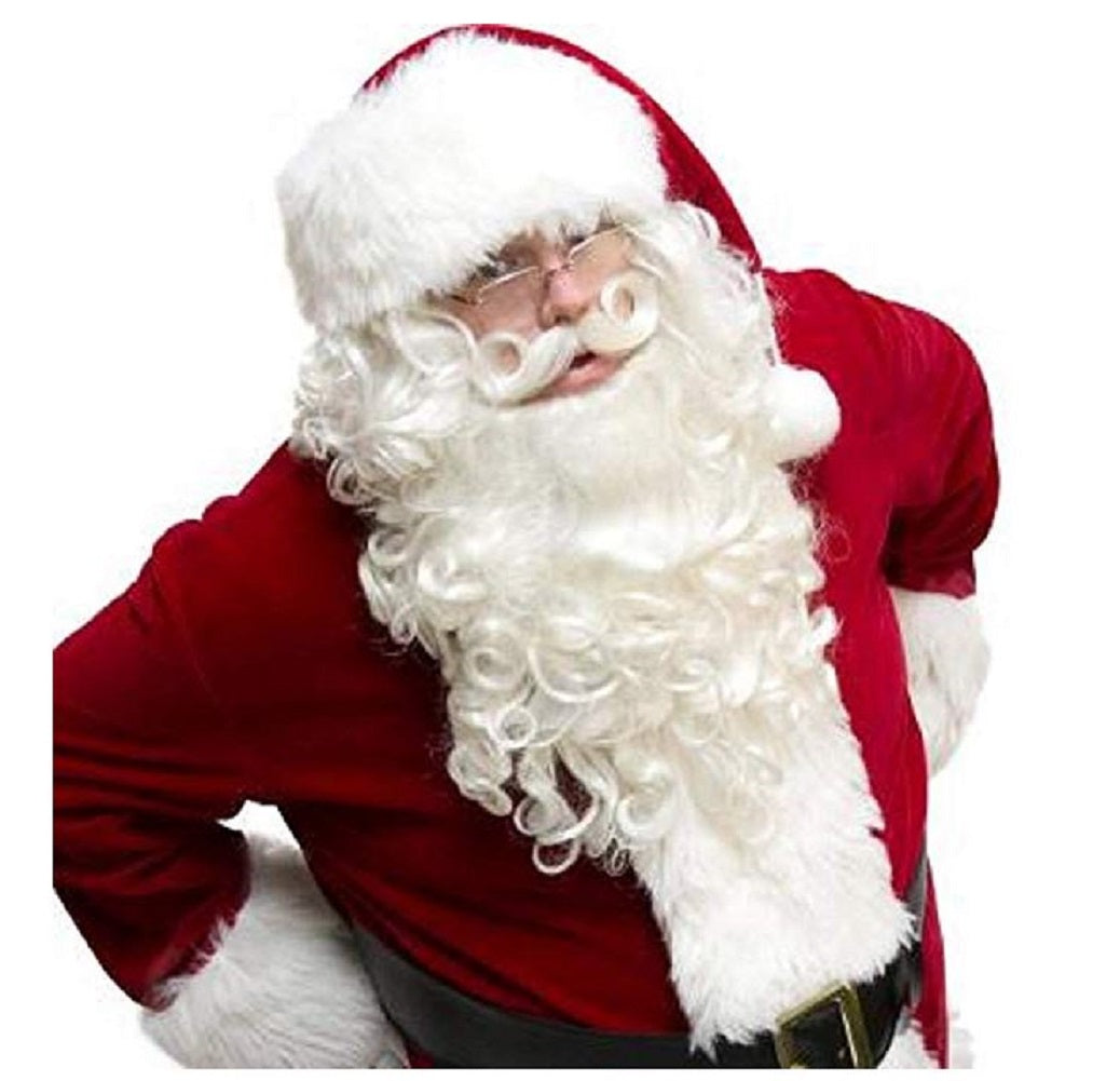 Santa Wig Beard & Moustache Set - Natural Skin Top - Costume Accessories