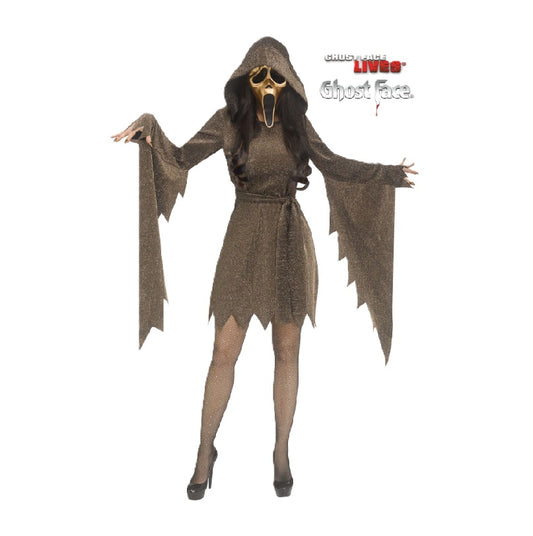 Golden Shimmer Scream Ghostface® - Licensed Costume - Women - 2 Sizes