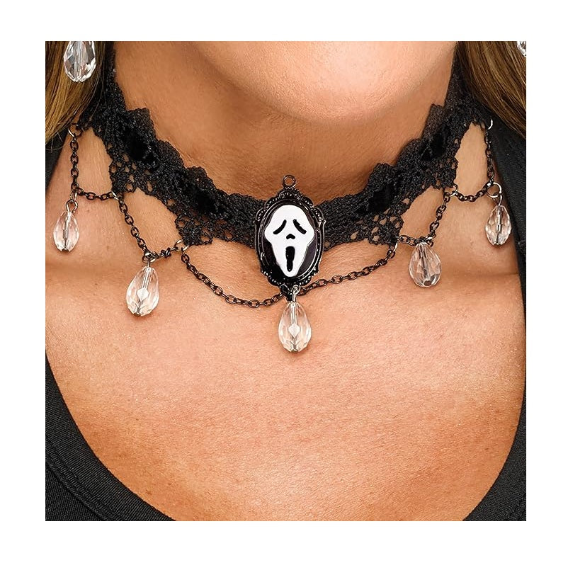 Ghostface Choker and Earring Set - Scream - Officially Licensed Accessories
