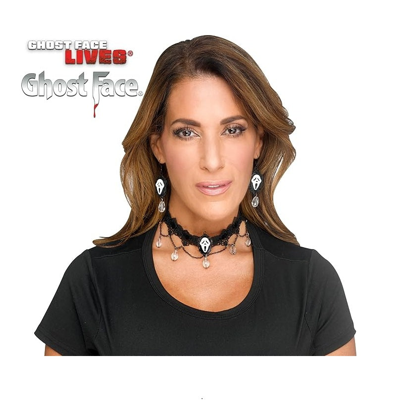 Ghostface Choker and Earring Set - Scream - Officially Licensed Accessories