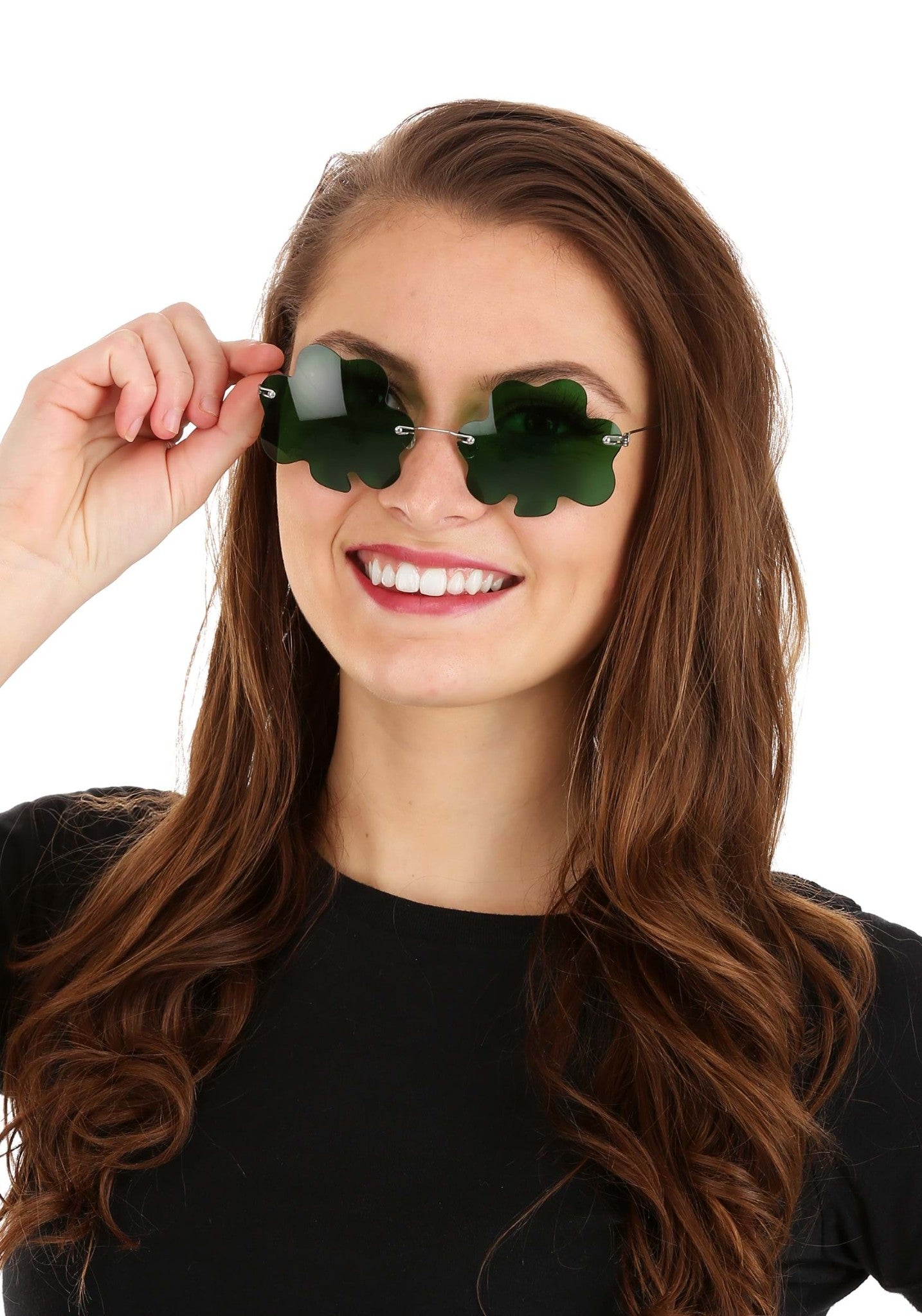 Shamrock Glasses - Green - Rimless - St Patrick's Day - Costume Accessories