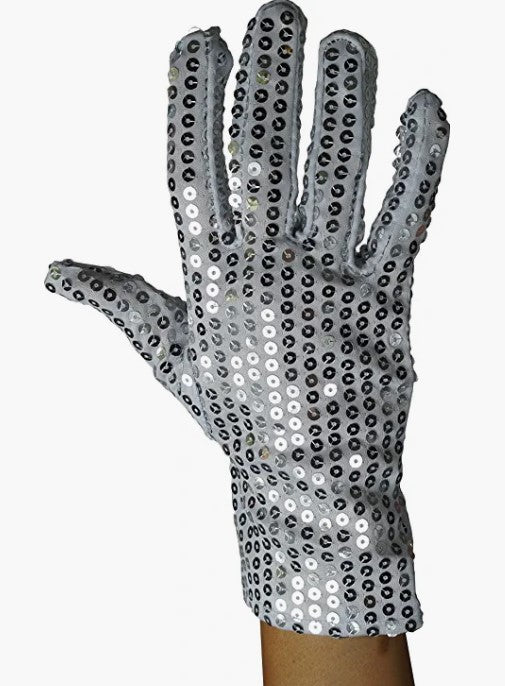 Silver Sequin Glove - 80's - Costume Accessory - Adult Teen