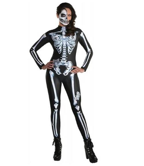 Skelett-Catsuit - Schwarz/Weiß - Schmetterling - Kostüm - Damen - 2 Größen