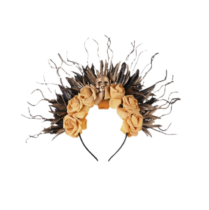 Gothic Halo Skull Crown - Day of the Dead Headband - Costume Accessory