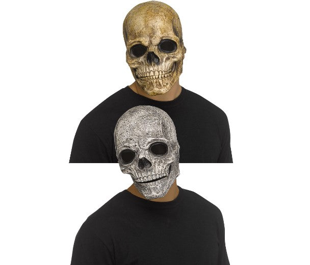 Skull Mask - Latex - Mouth Moving - Costume Accessory - Adult - 2 Colors