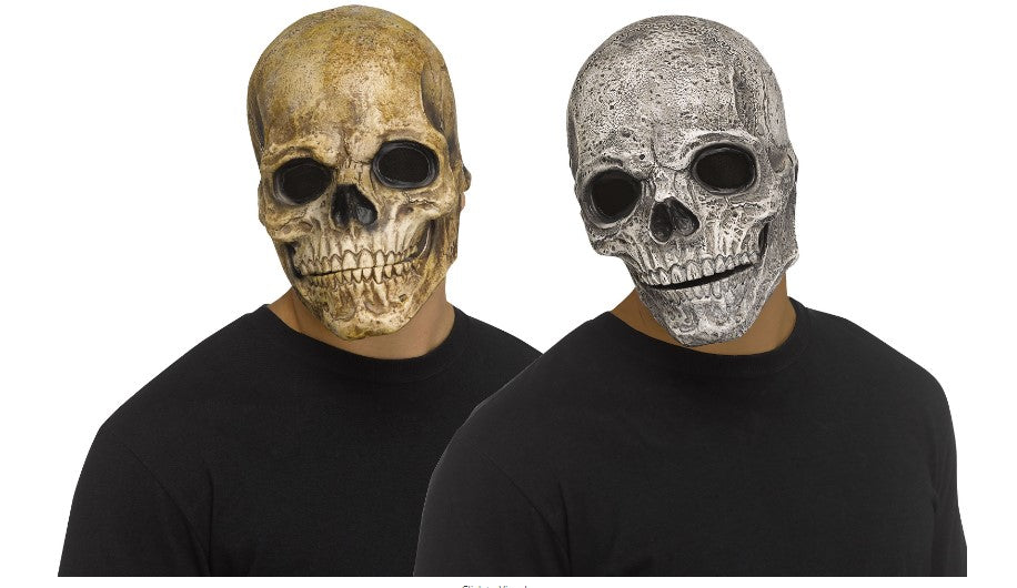 Skull Mask - Latex - Mouth Moving - Costume Accessory - Adult - 2 Colors