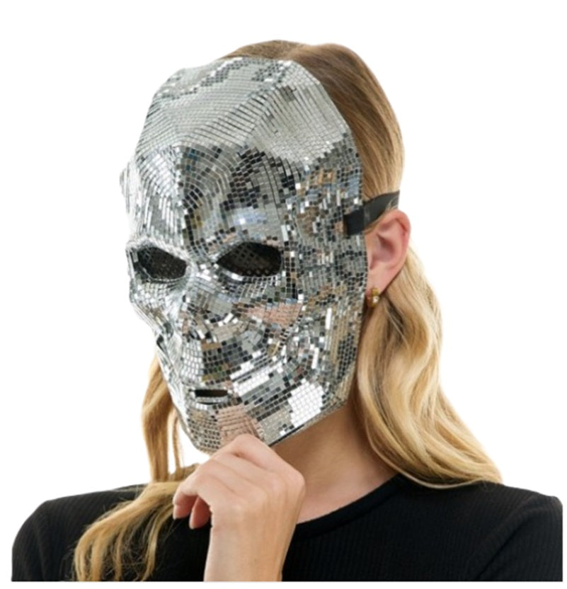 Skull Mask - Mirror Glass - Disco - Costume Accessory - Adult - 2 Colors