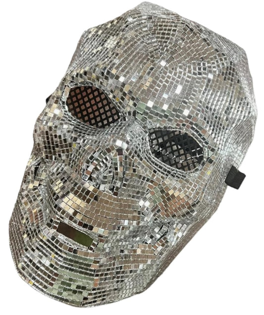 Mirror Glass Skull Mask - Disco - Costume Accessory - One Size - 4 Colors