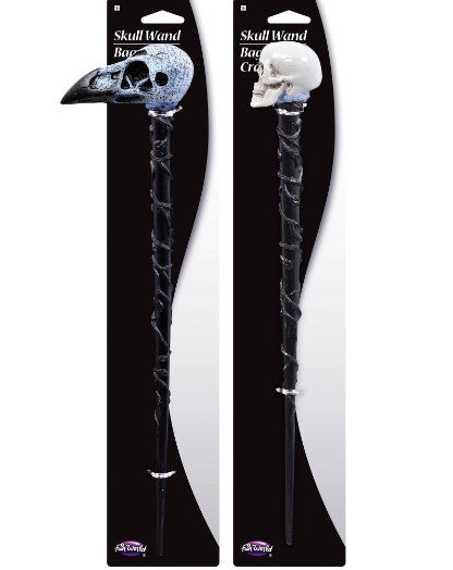 Skull Wands - Witch - Wizard - Costume Accessory - Adult Teen - 2 Styles