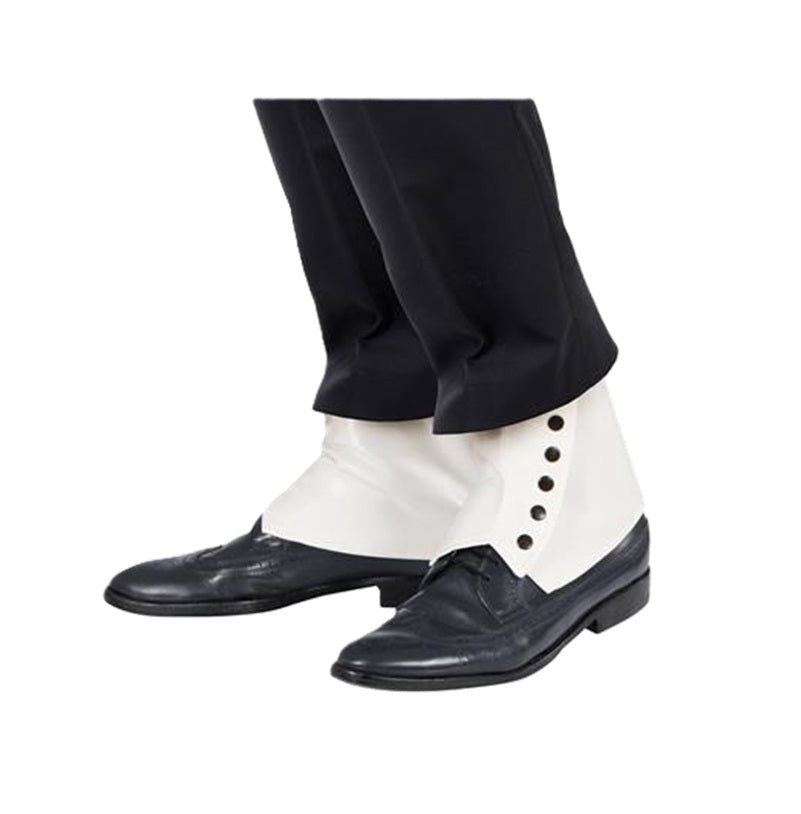 White Vinyl Spats - 20's Shoe Covers - Costume Accessory - One Size