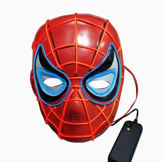 Light-Up LED Spider Hero Mask - Party Wire - Costume Accessory - One Size