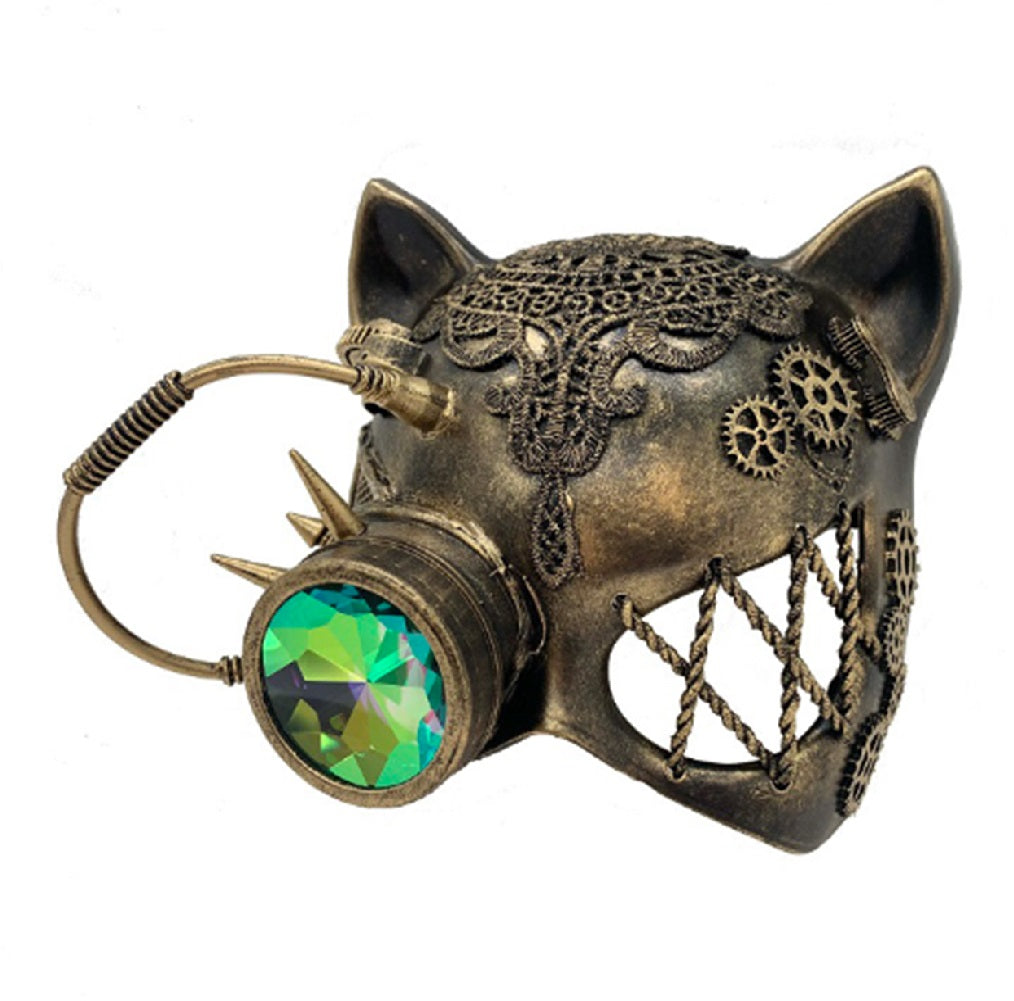 Steampunk Cat Mask - Kaleidoscope - Costume Accessory - One Size - 2 Colors