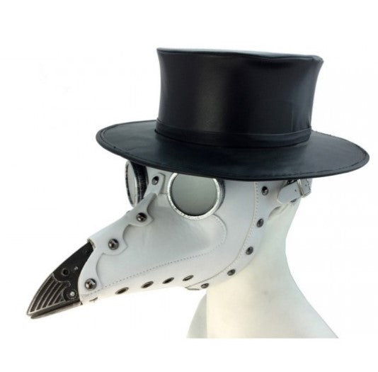 Plague Doctor Mask - White/Silver - Steampunk - Costume Accessory - One Size