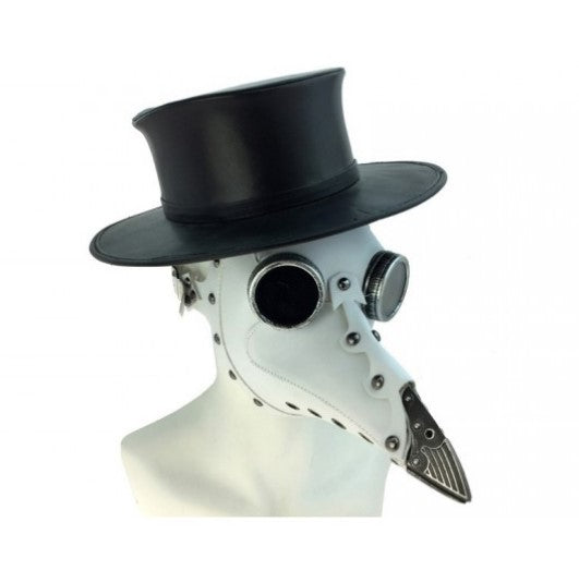 Plague Doctor Mask - White/Silver - Steampunk - Costume Accessory - One Size