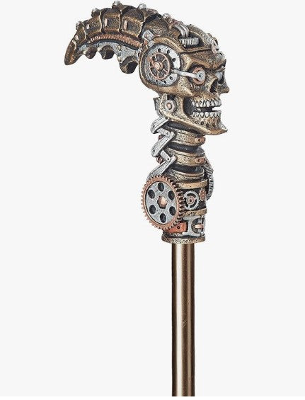 Steampunk Skull Staff Cane - 38" - 2-Pieces - Costume Accessory - Adult Teen