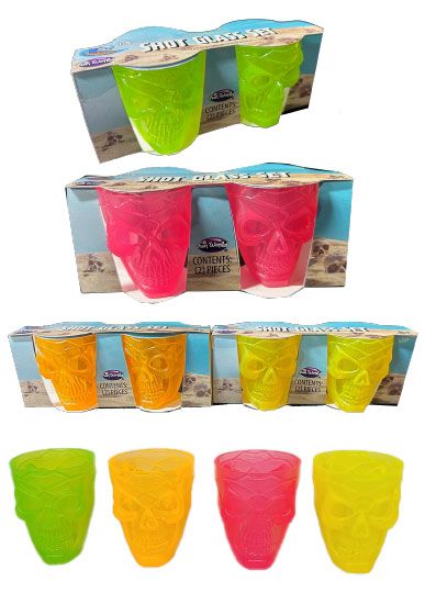 Summerween Skull Shot Glasses - Decor - Summer Fun - Halloween