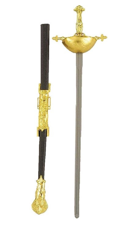 Musketeer Historic Sword - Plastic - Gold/Black - Costume Accessory Prop