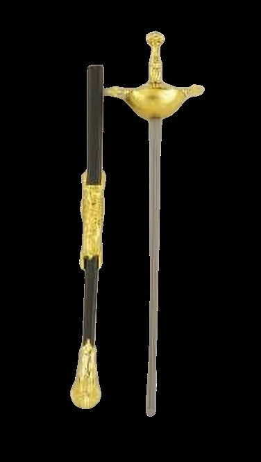 Musketeer Historic Sword - Plastic - Gold/Black - Costume Accessory Prop