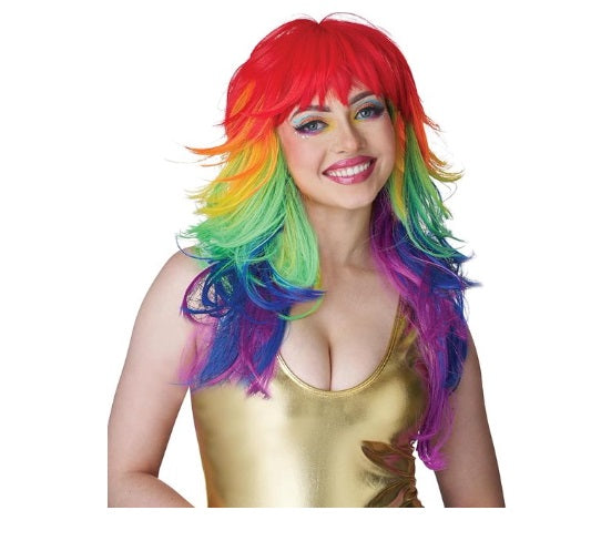 Rainbow Tempting Tresses Wig - Pastel Rainbow - Costume Accessory - Adult Teen