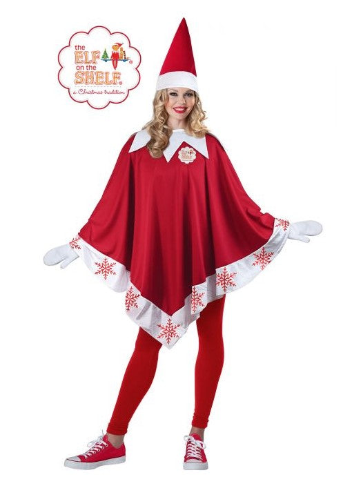 Elf on the Shelf Poncho - Christmas - Costume - Women - One Size