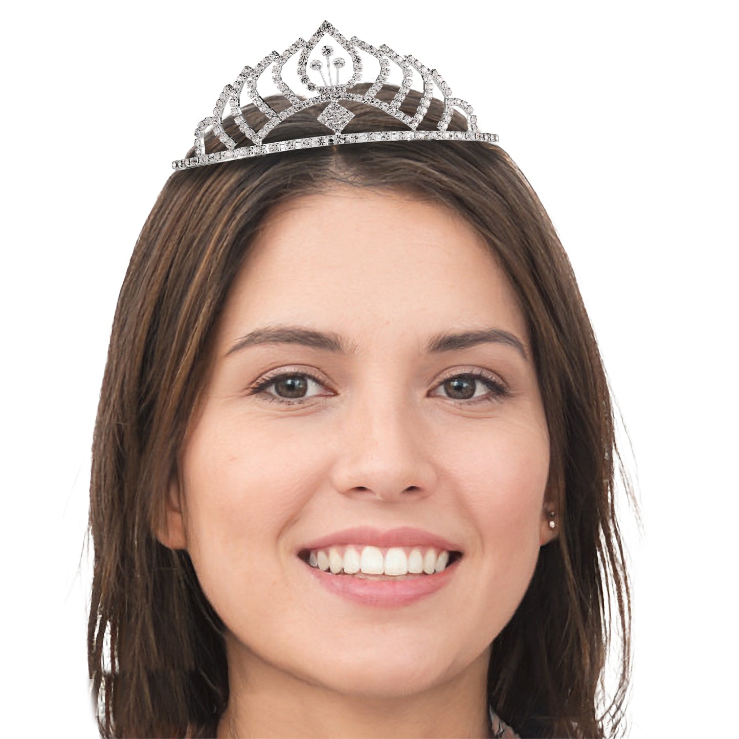 Rhinestone Silver Tiara - Hair Combs - Costume Accessory - One Size