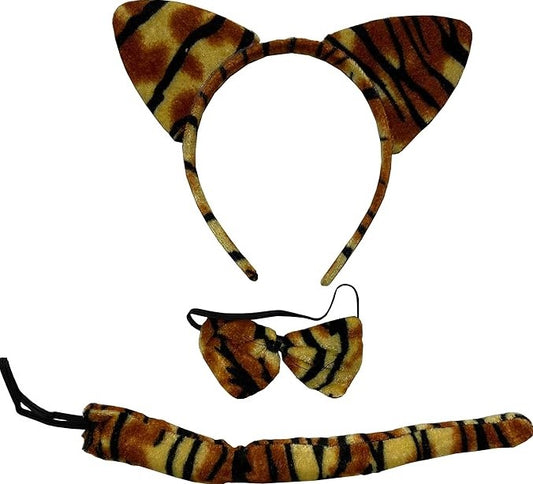 Conjunto de tigre de Bengala - 3 piezas - Accesorio de disfraz - Niño adolescente adulto