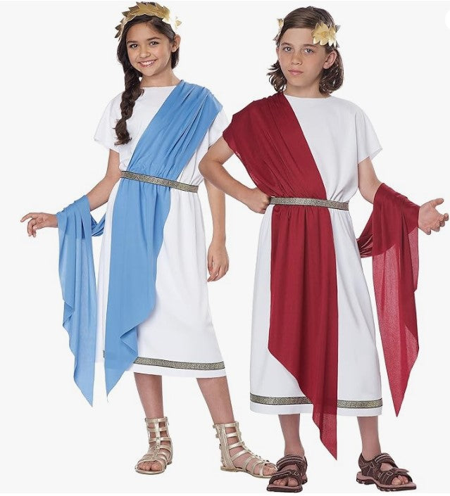 Basic Toga Kostüm für Erwachsene - Römerin - Griechin - Unisex Kostüm - Kind - 2 Größen