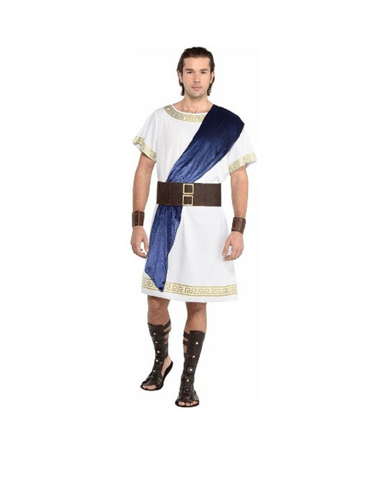 Toga - Roman Greek God - White/Blue - Costume - Adult Standard