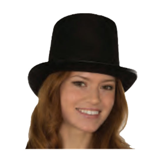 Black Coachman Top Hat - Costume Accessory - One Size