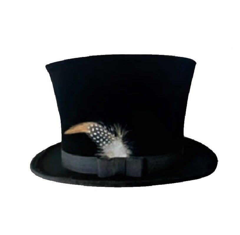 Black Regal Top Hat - Victorian - Dickens - Deluxe Costume Accessory - One Size