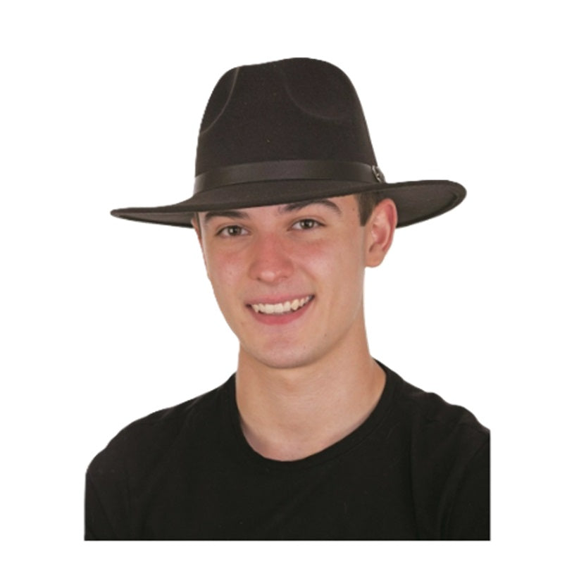 Trilby - Cowboy Hat Western - Black - Deluxe Costume Accessory - Adult Teen